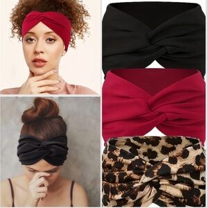 🔥🔥🆕3PC Headbands Stylish Bohemian Turban Style Wide Headband Set